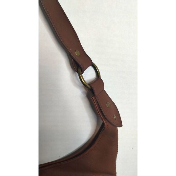 Women’s Purse Handbag Brown Snap Closure Inside Pockets Belt/Strap Front - Picture 4 of 6